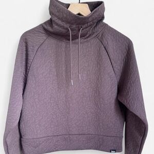 Juicy Couture Sport Mauve Purple Quilted Cowl Neck Cropped Hoodie S